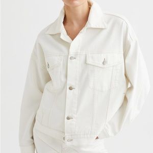 H$M cream Oversized Denim Jacket